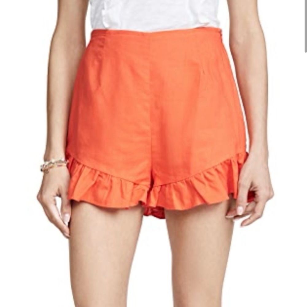 Lost + Wander papaya ruffle shorts - Picture 4 of 12